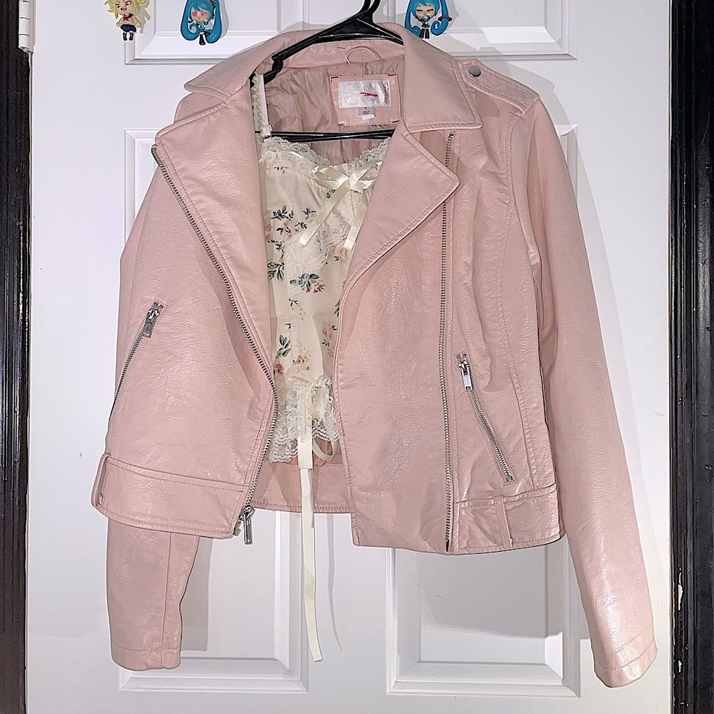 Pink Leather Jacket and Corset Set!💖